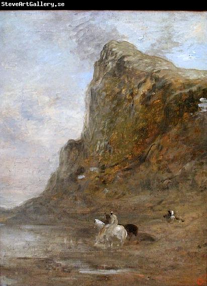 Eugene Fromentin Moroccan Horsemen at the Foot of the Chiffra Cliffs